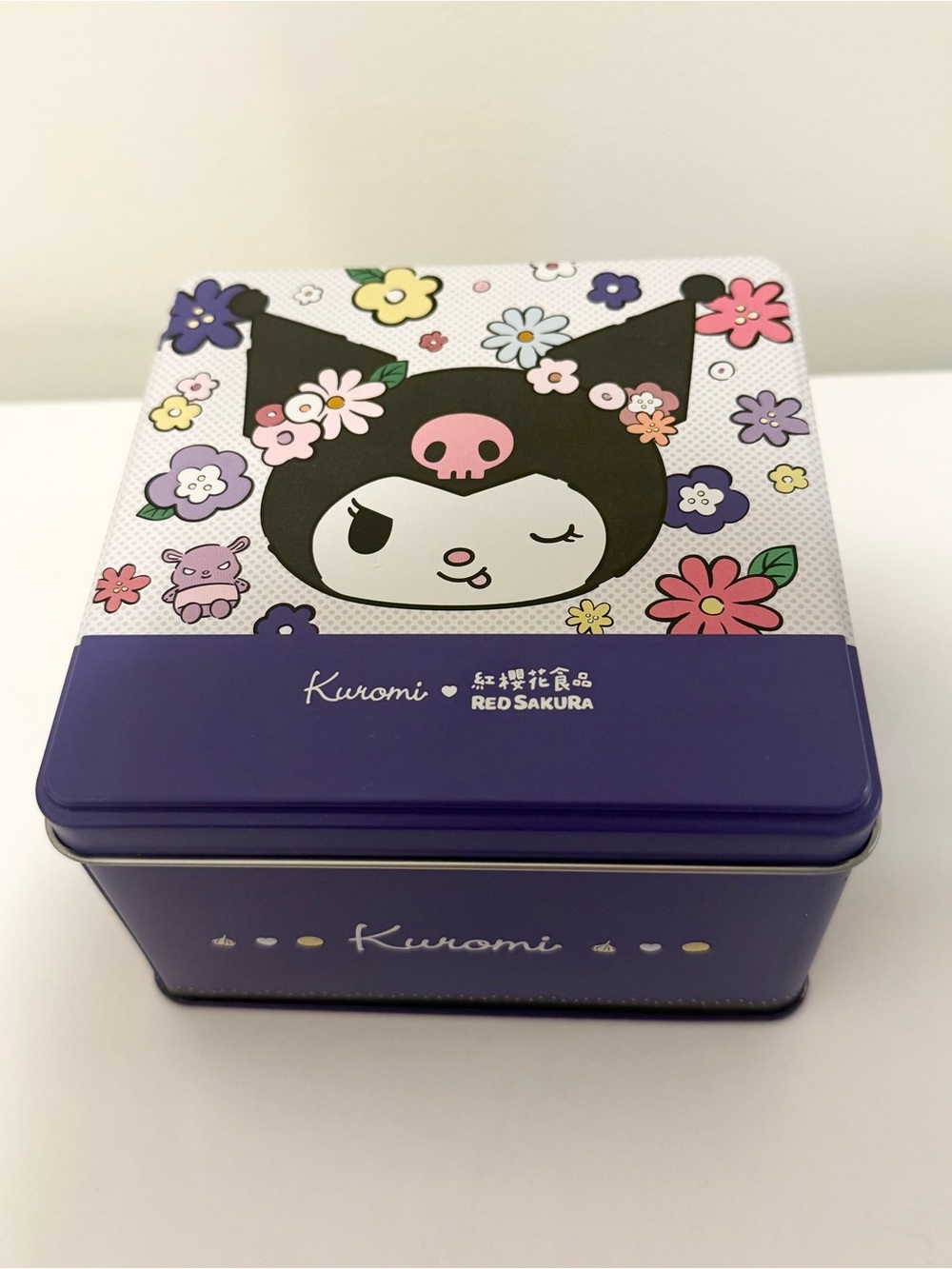 Sanrio official collectible empty kuromi tin container